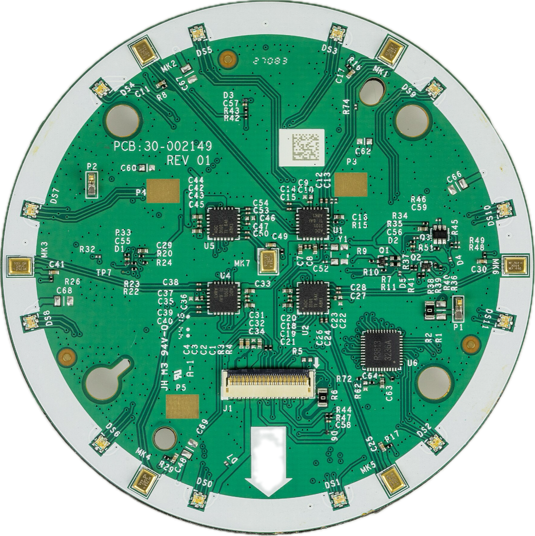 Silicon MEMS Microphone Array PCB Cutout