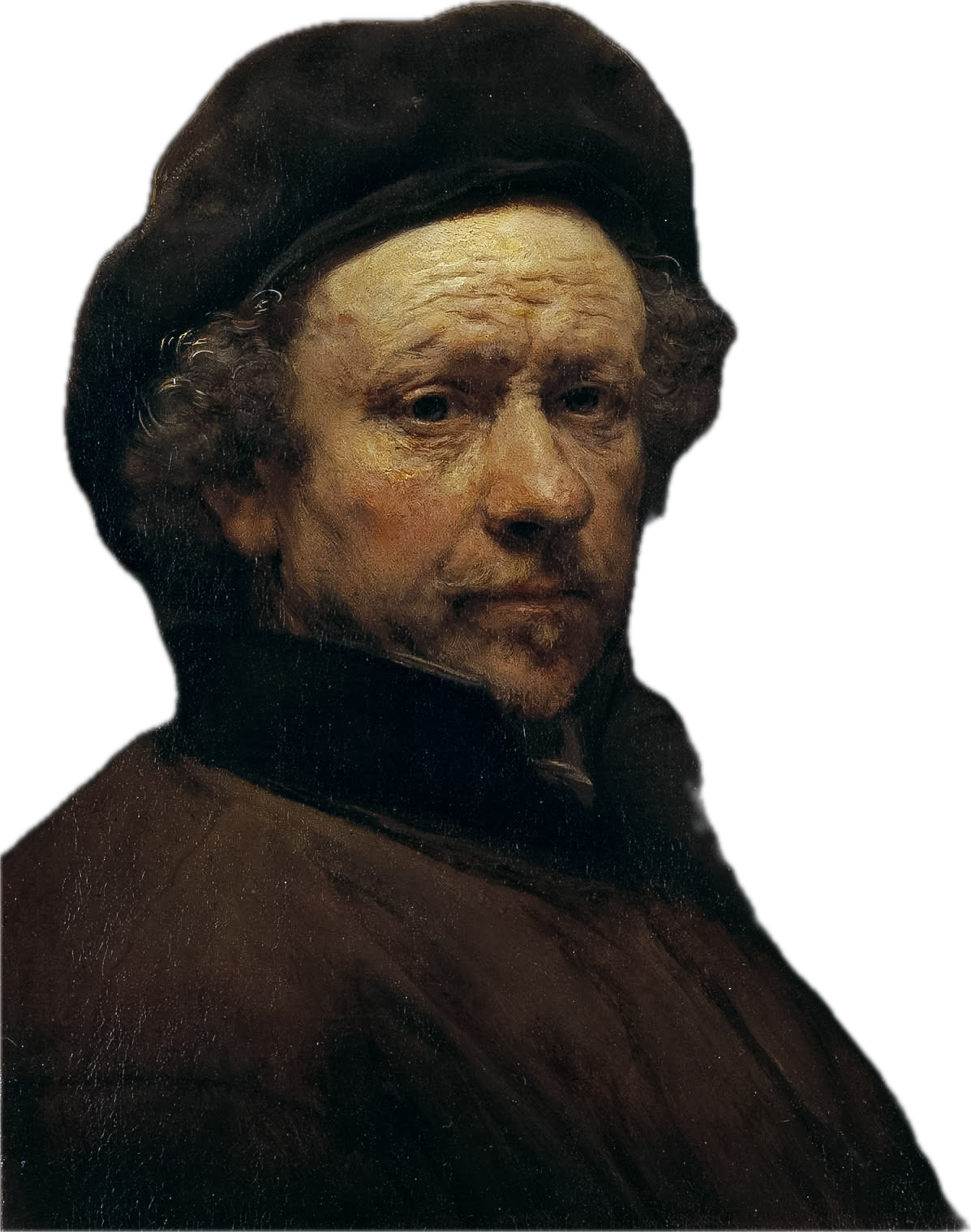 Rembrandt c. 1655 self-portrait cutout